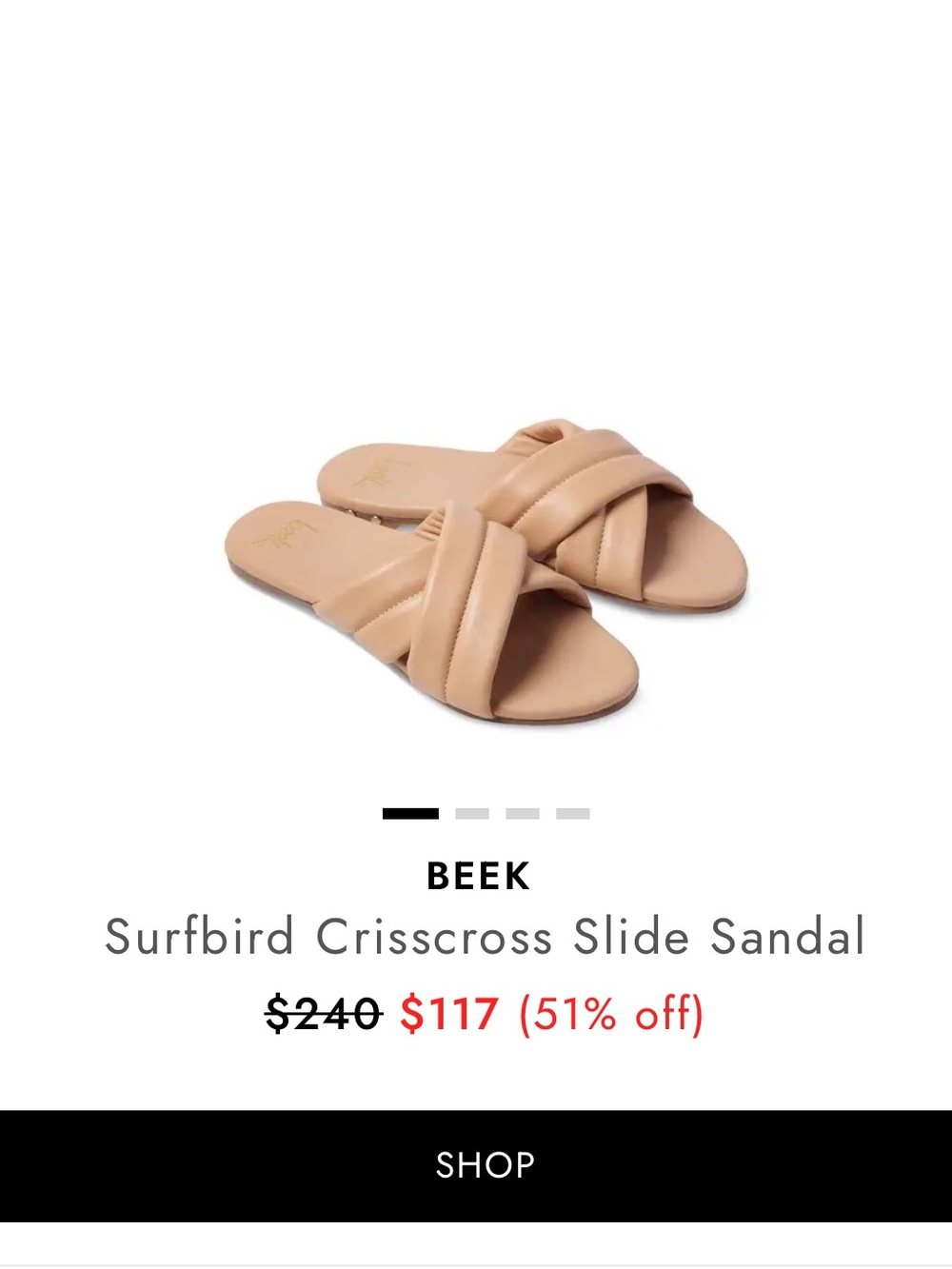 Beek Surfbird Crisscross Slide - New w/o Box - 9